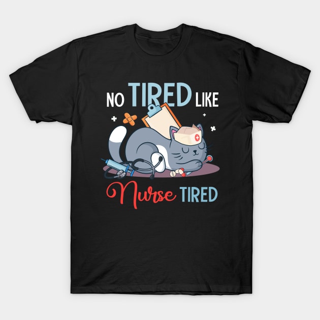 Cat Nurse Kitten Lover Funny Sleepy Nurse Doctor T-Shirt by Durhamw Mcraibx